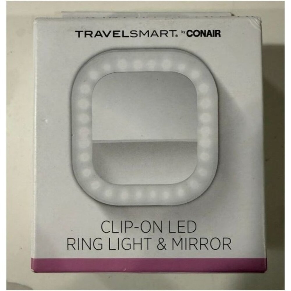 Travel Smart By Conair Clip On LED Ring Light and Mirror